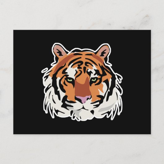 Carte Postale Design du visage du tigre cool (Devant)