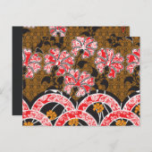 Carte Postale design d'un mur rouge et noir suspendu (Devant / Derrière)