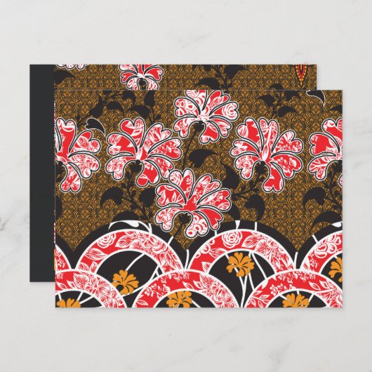 Carte Postale design d'un mur rouge et noir suspendu (Devant / Derrière)