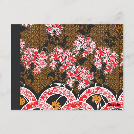 Carte Postale design d'un mur rouge et noir suspendu (Dos)