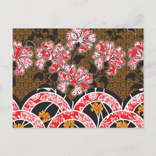 Carte Postale design d'un mur rouge et noir suspendu (Devant)