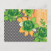 Carte Postale design d'un mur vert et jaune suspendu (Devant)