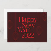 Carte Postale Design dynamique, élégant, cool Bonne année 2022 (Devant / Derrière)