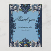 Carte Postale Design élégant bleu celtique (Devant)