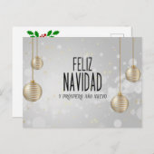 Carte Postale Design élégant de Feliz Navidad (Devant / Derrière)