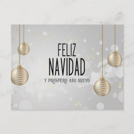 Carte Postale Design élégant de Feliz Navidad (Devant)