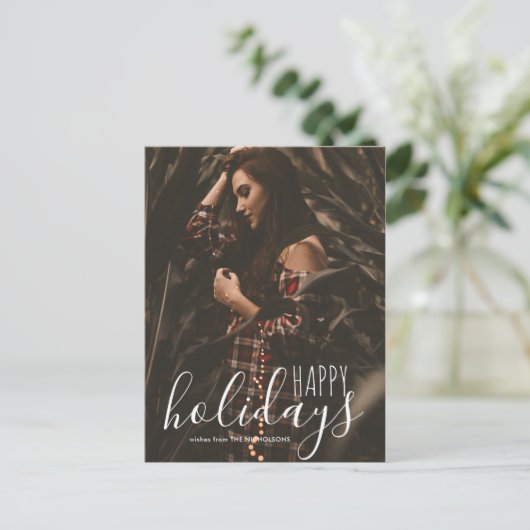 Carte Postale Design élégant Joyeux Joyeux Joyeux Vacances Scrip (Debout devant)