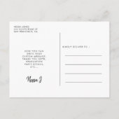 Carte Postale Design élégant Merci de graduation photo (Dos)