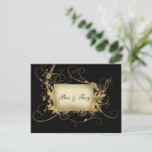 Carte Postale Design élégant or et noir tourbillon - customisez- (Debout devant)