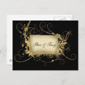 Carte Postale Design élégant or et noir tourbillon - customisez- (Devant / Derrière)