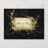 Carte Postale Design élégant or et noir tourbillon - customisez- (Devant)