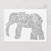 Carte Postale Design Eléphant noir et blanc (Devant)