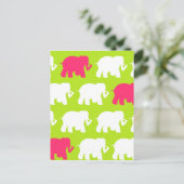Carte Postale Design éléphant vert citron (Debout devant)