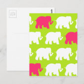 Carte Postale Design éléphant vert citron (Devant / Derrière)
