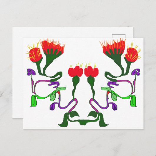 Carte Postale design floral (Devant / Derrière)