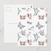 Carte Postale Design floral coloré (Devant / Derrière)