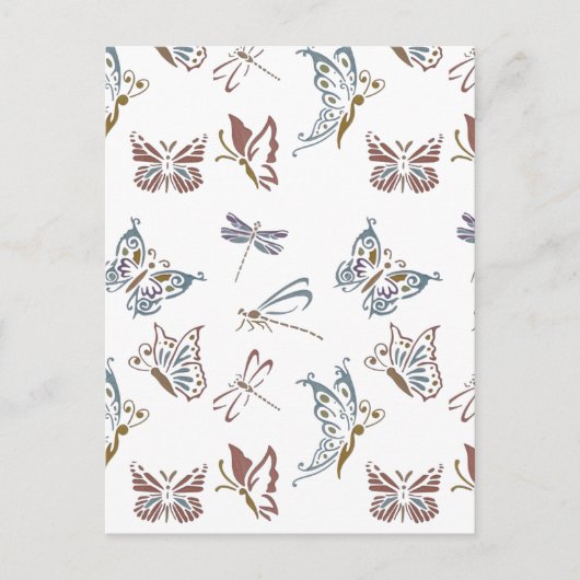 Carte Postale Design floral coloré (Devant)
