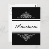 Carte Postale Design floral élégant (Devant / Derrière)