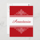 Carte Postale Design floral élégant (Devant / Derrière)