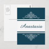 Carte Postale Design floral élégant (Devant / Derrière)