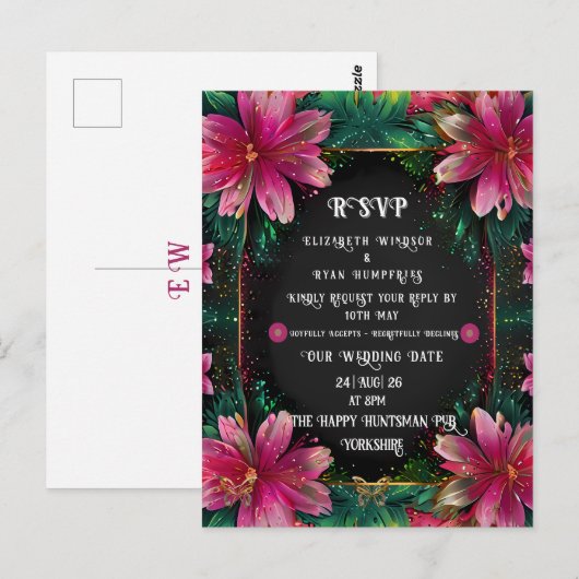 Carte Postale Design floral élégant avec des couleurs vives (Devant / Derrière)