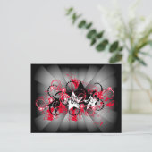 Carte Postale design floral étoiles (Debout devant)