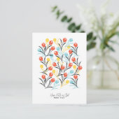 Carte Postale Design floral Motif de Tulipe en blanc (Debout devant)