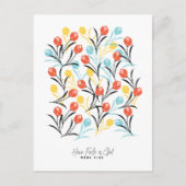 Carte Postale Design floral Motif de Tulipe en blanc (Devant)