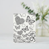 Carte postale design florale couleur votre propre (Debout devant)