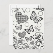 Carte postale design florale couleur votre propre (Devant / Derrière)