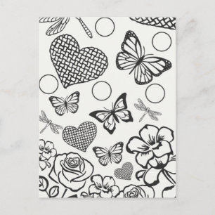 Carte postale design florale couleur votre propre