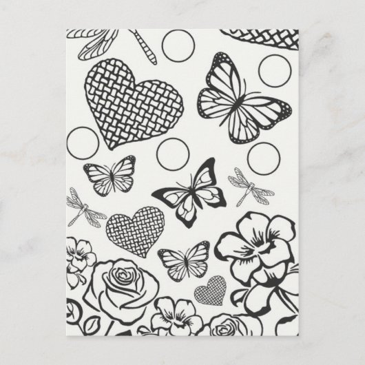 Carte postale design florale couleur votre propre (Devant)