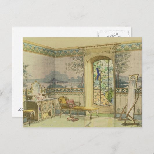 Carte Postale Design for a Bathroom, from 'Interieurs Modernes' (Devant / Derrière)