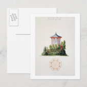 Carte Postale Design for a pavilion in simfied style oriental (Devant / Derrière)