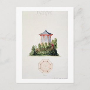 Carte Postale Design for a pavilion in simfied style oriental