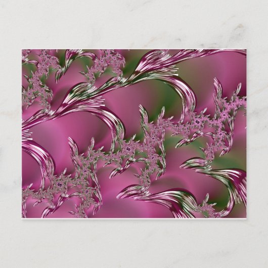 Carte Postale ~ Design fractal original ~ Glace framboise ~ (Devant)