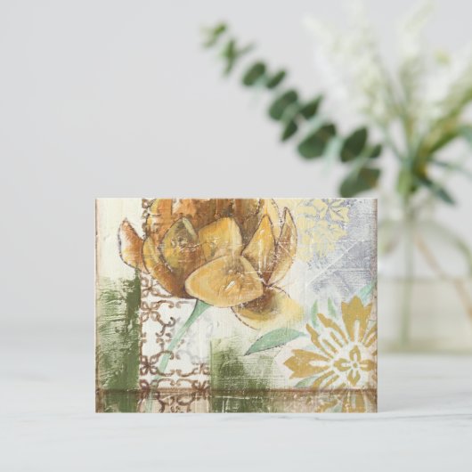 Carte Postale Design Fresque décoratif avec Fleur Globe (Debout devant)