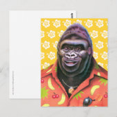 Carte postale design Gorille vaniteux. (Devant / Derrière)