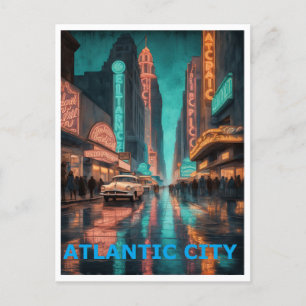 Carte Postale Design graphique coloré de Atlantic City