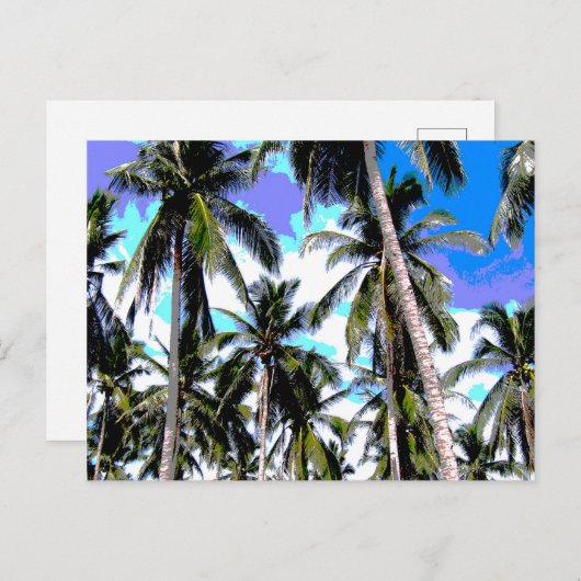 Carte Postale Design graphique des palmiers (Devant / Derrière)