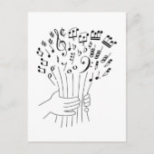 Carte Postale Design graphique : fleurs de notes musicales - (Devant)
