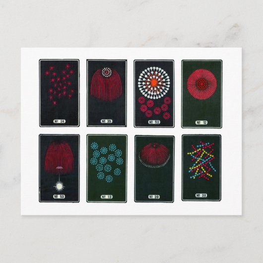 Carte Postale Design graphique japonais Firework, Ca du 19ème si (Devant)