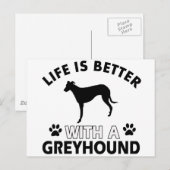 Carte Postale Design Greyhound (Devant / Derrière)