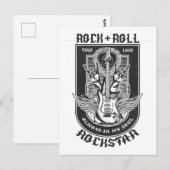 Carte Postale Design Guitar Rock (Devant / Derrière)
