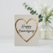 Carte Postale Design "Happy Anniversary" avec Gold Heart (Debout devant)