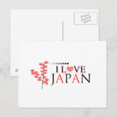 Carte Postale Design "I love Japan" pour Japan Lovers (Devant / Derrière)