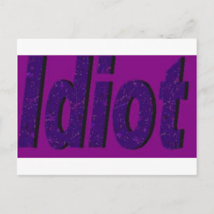 Carte Postale Design "Idiot" violet stylisé