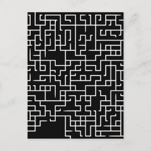 Carte Postale Design labyrinthe noir