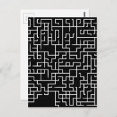 Carte Postale Design labyrinthique noir (Devant / Derrière)