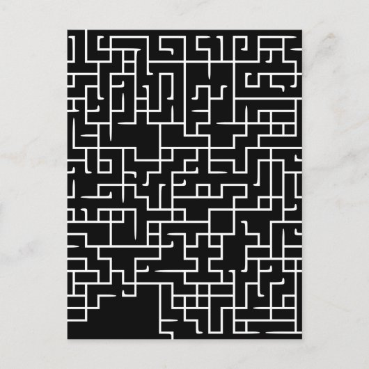 Carte Postale Design labyrinthique noir (Devant)